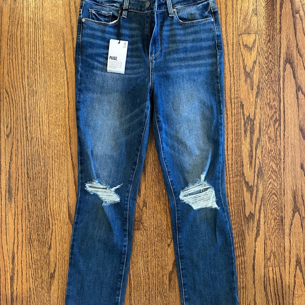 Medium Blue Distressed Skinny Jeans